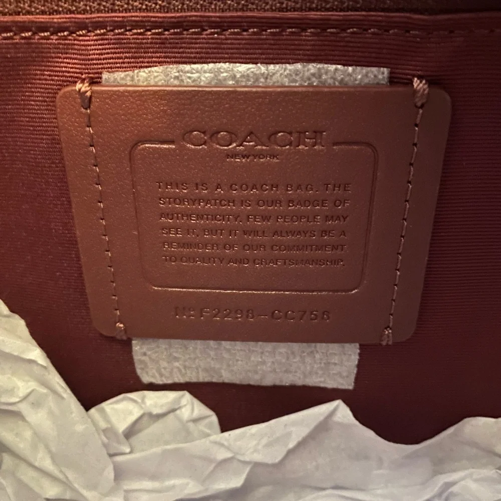 NWT💃Coach Rowan Satchel In Signature Canvas With Leopard Print - Picture 7 of 13